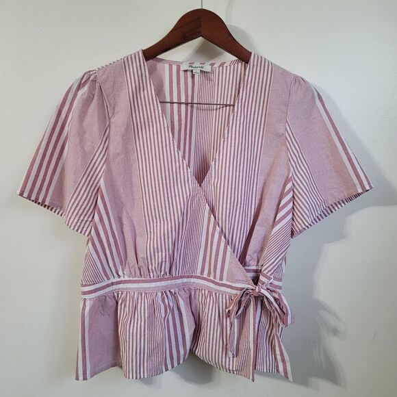 Madewell Ruffle-Hem Wrap Top Size Large - Picture 3 of 7